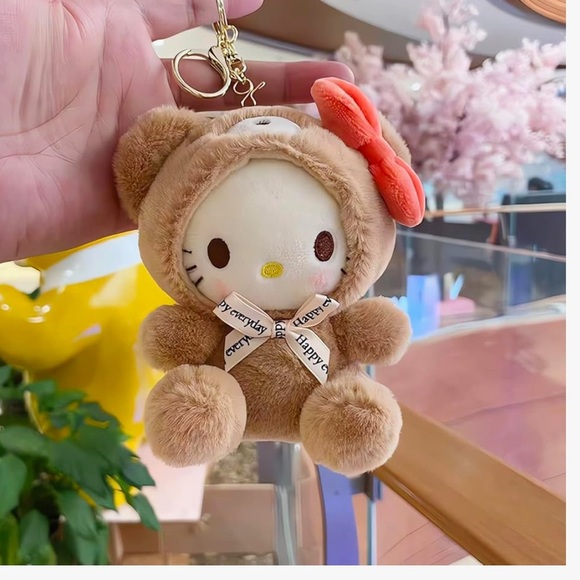 Hello Kitty bear outfit keychain in purse charms approximately 5.1 inches - Picture 2 of 5